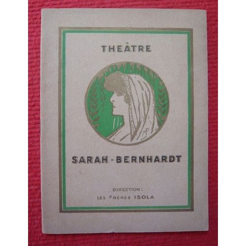 Programme Du Théâtre Sarah-Bernhardt Saison 1927-1928