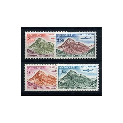 Andorre 1961-64 Poste Aérienne Yvert Nos. 5/8 Neufs** Sans Chanière