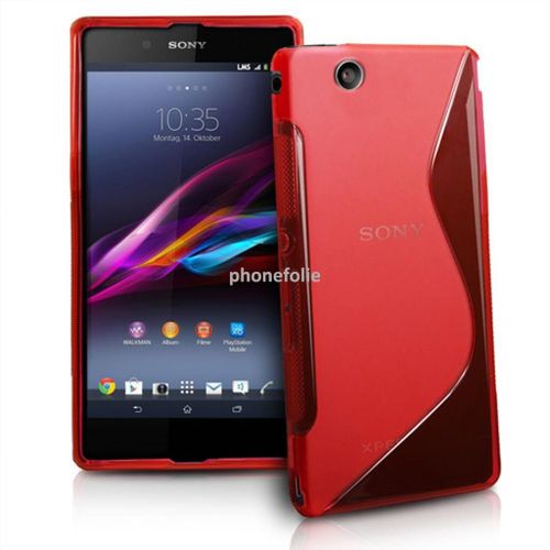 Sony Xperia Z L36h C6602 C6603: Housse Etui Pochette Coque S Silicone Gel Rouge
