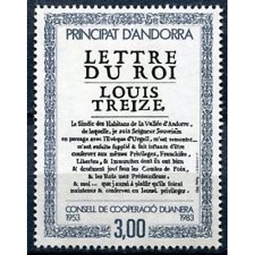 Andorre 1983 - Yvert No. 315 Neuf** Sans Chanière