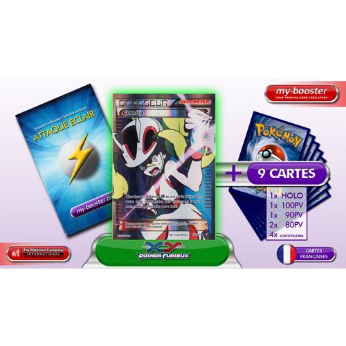Dresseur Cornelia Full Art 111/111 Xy 3 Poings Furieux (Furious Fists) - Booster Optimisé Attaque Eclair De 10 Cartes Pokemon Francaises