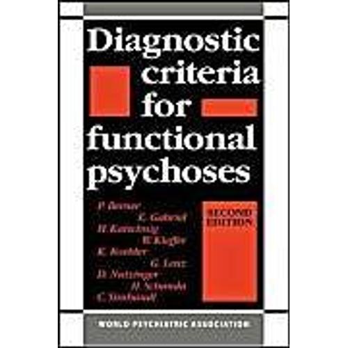 Diagnostic Criteria For Functional Psychoses