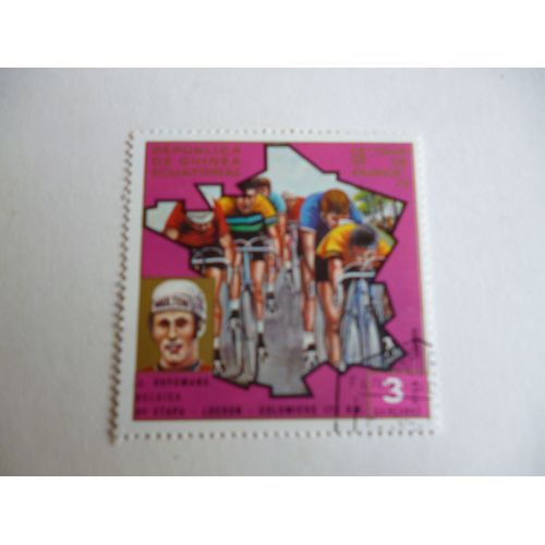 Timbre "Guinée Équatoriale :59 Ème Tour De France :J.Huysmans:1972".