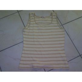 Top Burton Rayé Beige Marron Clair