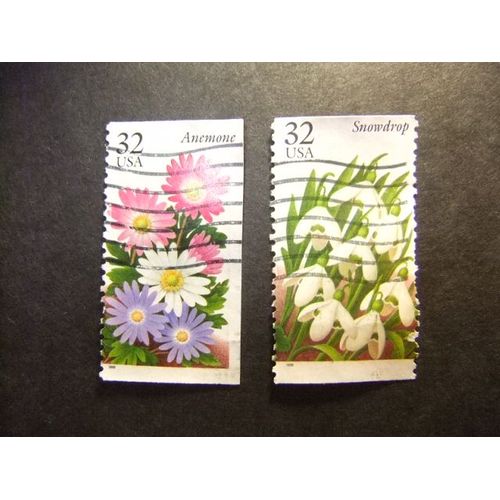 Timbres - Etats-Unis D´Amerique 1996 - Fleurs De Jardins - Yvert Nº 2470 - 2471 º Fu 