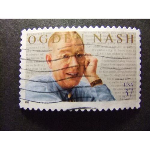 Timbres - Etats-Unis D´Amerique 2002 - Ogden Nash ( Poète) Yvert & Tellier Nº 3371 º Fu