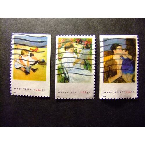 Timbres - Etats-Unis D¿Amerique 2003 - Mary Cassatt - Yvert & Tellier Nº 3496-3497-3498 º Fu