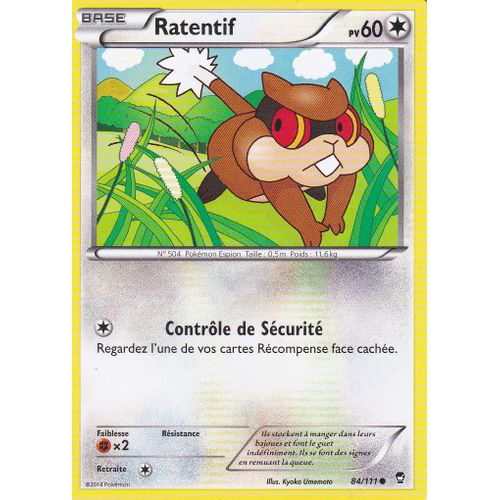 Carte Pokemon - Ratentif - 84/111 - Xy Poings Furieux - 