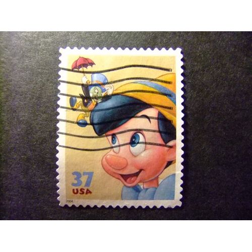 Timbres - Etats-Unis D´Amerique 2003 - Pinocchio Et Jiminy Cricket - Yvert & Tellier Nº 3566 º Fu