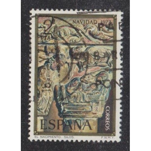 Timbre D'espagne N°1817 Y&t 2 P Polychrome Noêl Sculptures Nativité Silos