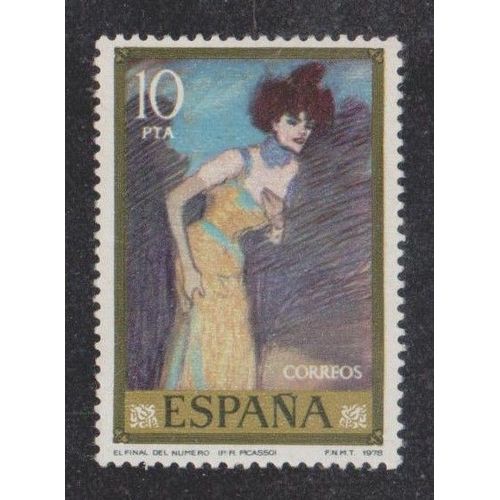 Timbre D'espagne N°2130 Y&t 10 P Polychrome Tableaux De Pablo Ruiz Picasso La Fin Du Numéro