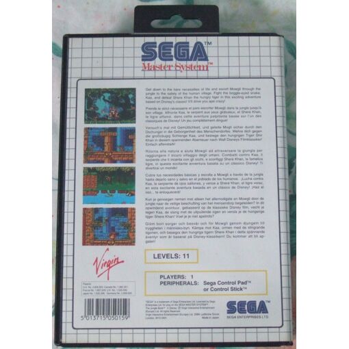 Jeu Vidéo Le Livre De La Jungle - Version Originale Sega Master System - Complet - Bon état (1987)