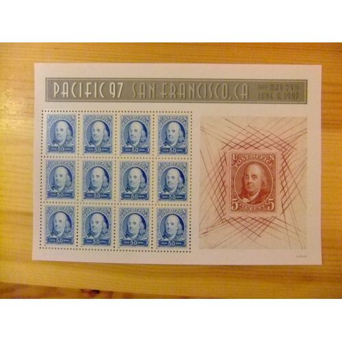 Timbres - Etats-Unis D´Amerique 1997 - Benjamin Franklin - Pacific 97- Expo. Philatelique San Francisco Yvert & Tellier Nº Bloc 33 ** Mnh