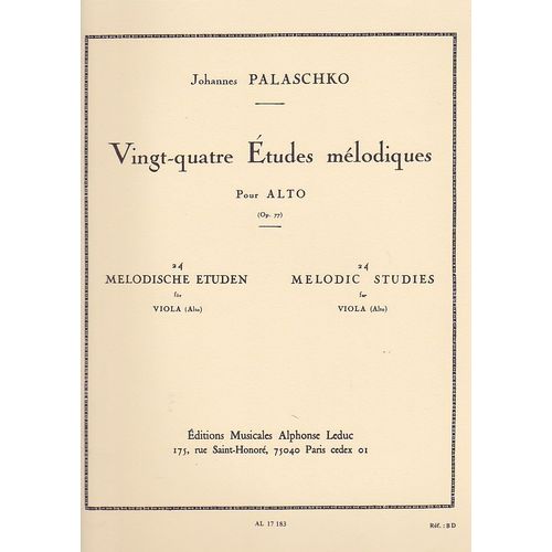 24 Etudes Mélodiques Op. 77  Etudes D' Alto 