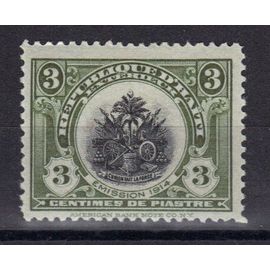 Haiti 1915 : Armoiries - Timbre 3 C. Olive Neuf *