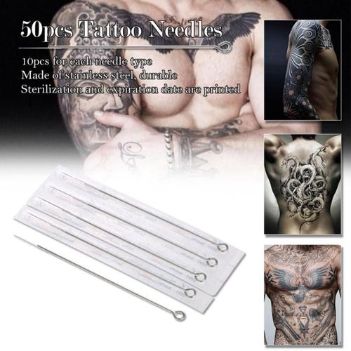 Aiguilles De Tatouage 50pcs Aiguilles De Pistolet De Tatouage Mixtes 1rl 3rl 5rl Goodnice