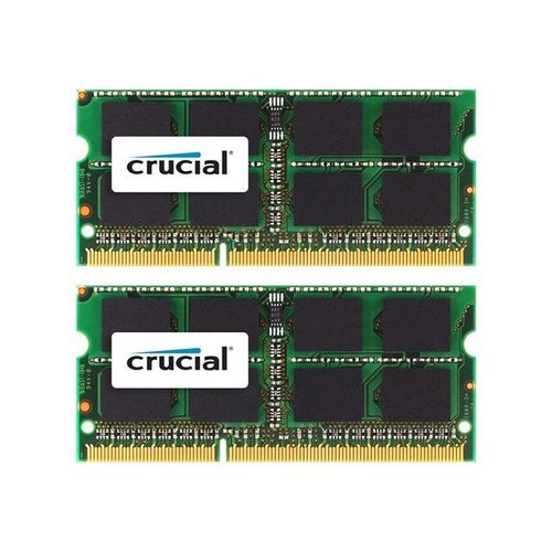 Crucial - DDR3 - kit - 8 Go: 2 x 4 Go - SO DIMM 204 broches - 1333 MT/s / PC3-10600 - CL9 - 1.35 / 1.5 V - mémoire sans tampon - non ECC - pour Apple iMac; Mac mini (milieu 2011); MacBook Pro...