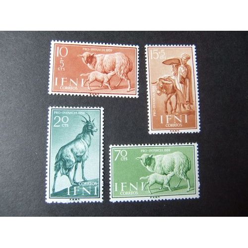Timbres Ifni 1959 - Brebis Et Agneau,Âne Et Ânier,Chèvre - Yvert & Tellier Nº 126 /129 ** Mnh
