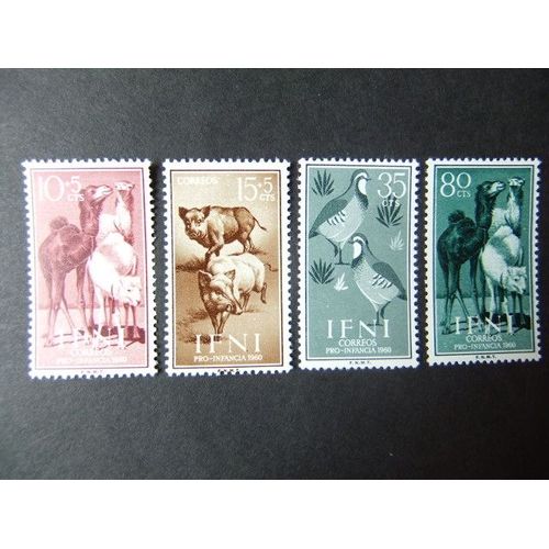 Timbres Ifni 1960 - Dromadaires , Phacochères , Perdrix - Yvert & Tellier Nº 133 /136 ** Mnh