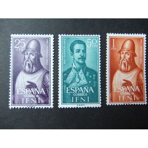 Timbres Ifni 1962 - Jofre Tenorio - César Fernández Duro  - Yvert & Tellier Nº 161 /163 ** Mnh