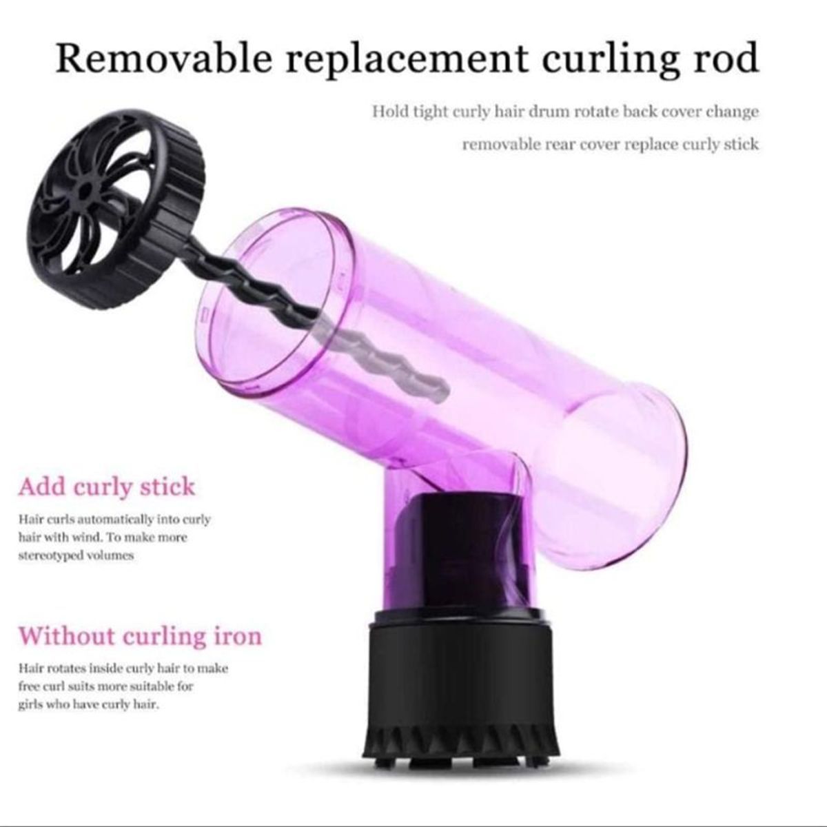 Sche-Cheveux Diffuseur Curl Bigoudi Vent Spin Sche-Cheveux... - 3