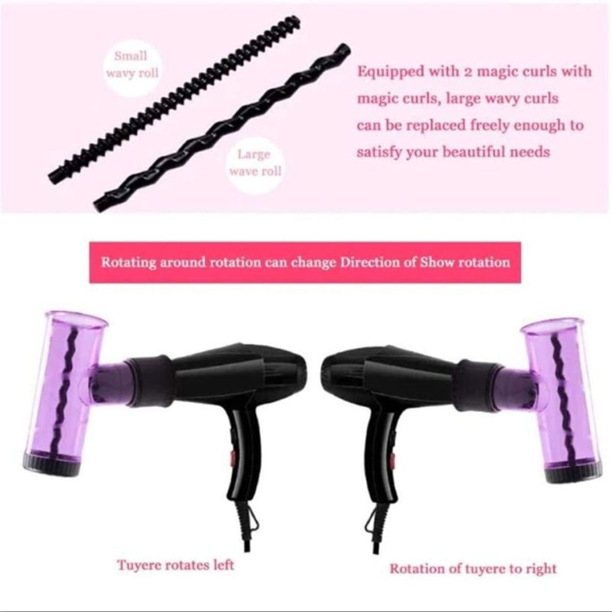 Sche-Cheveux Diffuseur Curl Bigoudi Vent Spin Sche-Cheveux... - 4