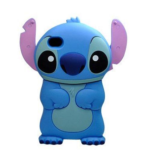 Coque Housse Etui En Silicone Pour Iphone 5 / 5s - Lilo & Stitch - Bleu