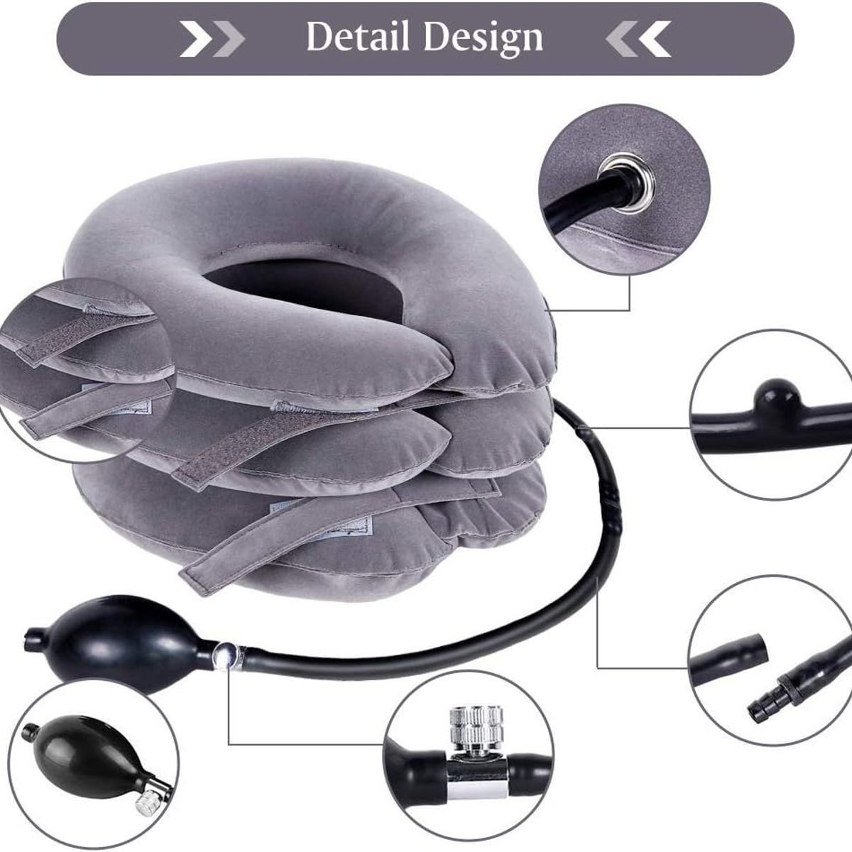 Dispositif De Traction Cervicale Gonflable, Collier Cervical... - 2