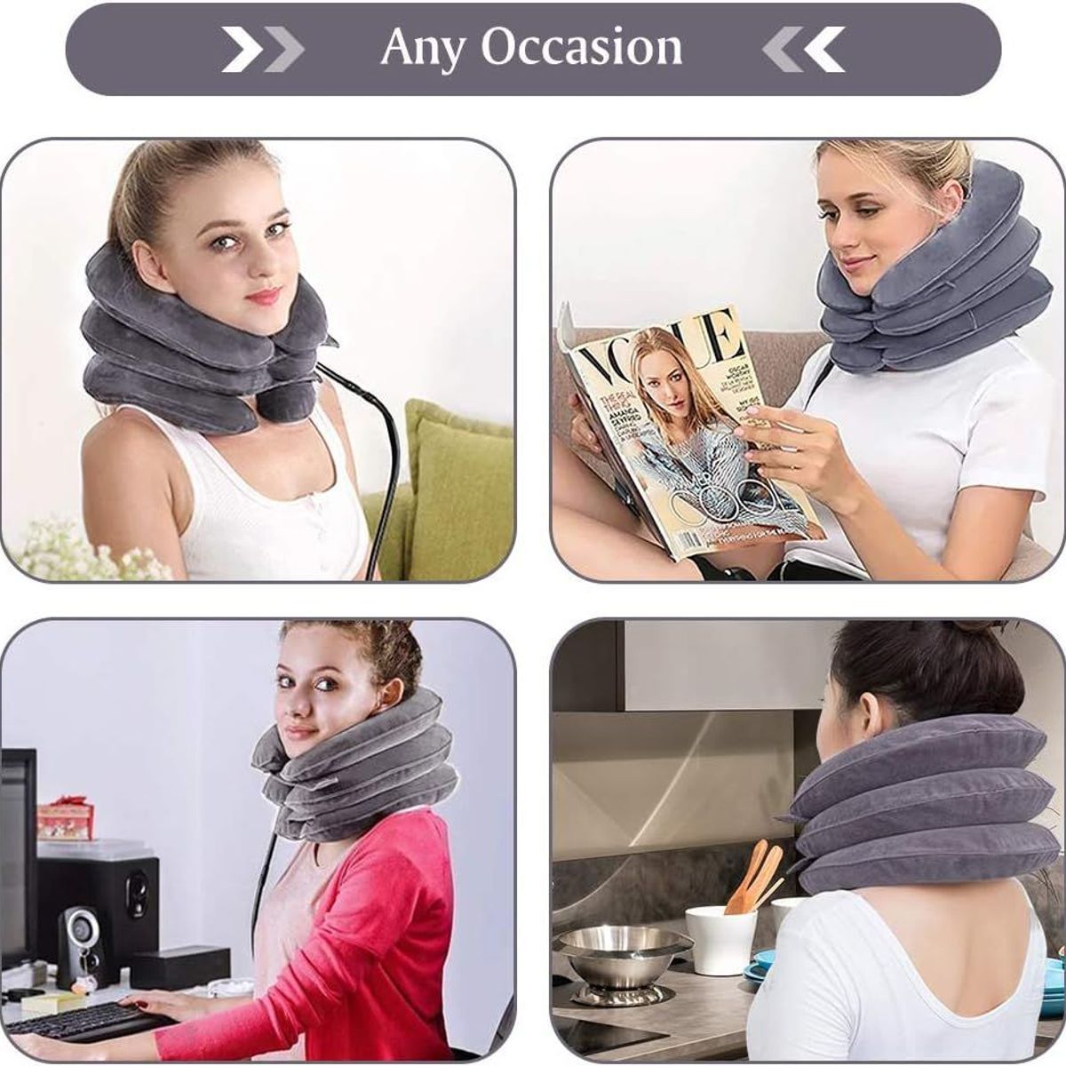 Dispositif De Traction Cervicale Gonflable, Collier Cervical... - 5