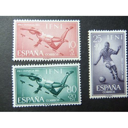 Timbres Ifni 1961 - Sport ( Saut En Hauteur - Football ) - Yvert & Tellier Nº 150 /152 ** Mnh