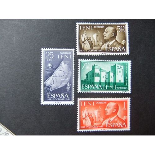 Timbres Ifni 1961 - 25º Anniversaire Du Régimen Franquisme - Yvert & Tellier Nº 153 /156 ** Mnh
