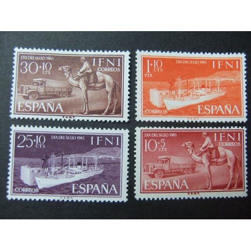 Timbres Ifni 1958 - Journée Du Timbre ( Camion Et Chamelier  ) - Yvert & Tellier Nº 157 /160 ** Mnh