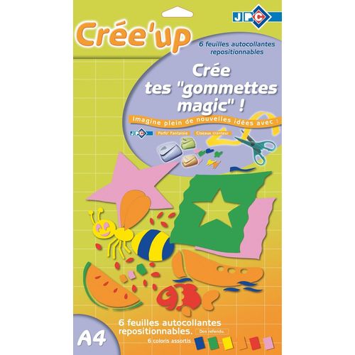 Jpc Creations Cree'up 6 Feuilles A4 Repositionnables Pour Créer Des Gommettes