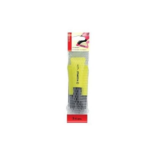Stabilo Pack De 3 Surligneurs Boss Neon Jaune, Pointe Biseautée, Encore À Base D'eau