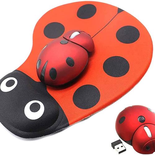 Souris sans fil avec tapis de souris, souris sans fil animal mignon, goodnice