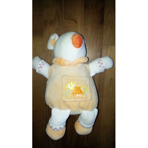 Doudou Souris Global Tex Globatex Home Grelot Orange Saumon Case Palmier