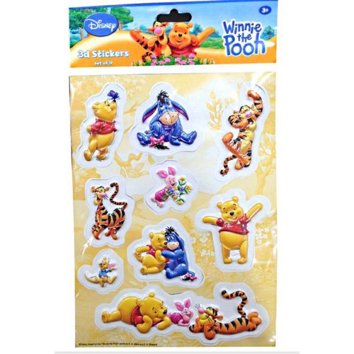 Set 9 Sticker Winnie The Pooh 3d Relief Disney