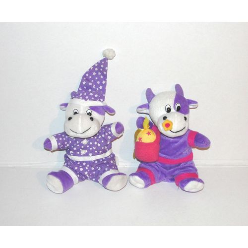 Vache Milka 2 Peluches Vaches Oeuf De Paques Et En Pyjama De Nuit