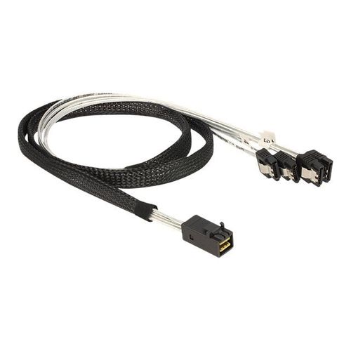 Delock - Câble SATA / SAS - SAS 6Gbit/s - 4 voies - Disque dur SAS Mini 4x (SFF-8643) (M) pour SATA (F) - 1 m - verrouillé