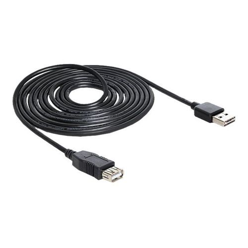 Delock EASY-USB - Rallonge de câble USB - USB (F) pour USB (M) - 3 m - noir