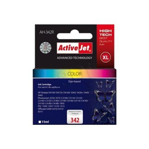 ActiveJet AH-342R Premium version - 15 ml - Couleur (cyan délavé, magenta délavé, jaune délavé) - remanufacturé - cartouche d'encre (équivalent à : HP 342 ) - pour HP Officejet 6310; Photosmart...