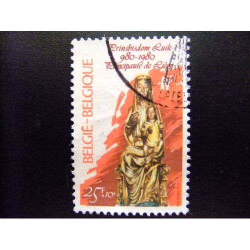Belgique - België - 1980 - Statue De La Vierge - Yvert & Tellier Nº 1990 º Fu - Cob Nº 1989 º Fu