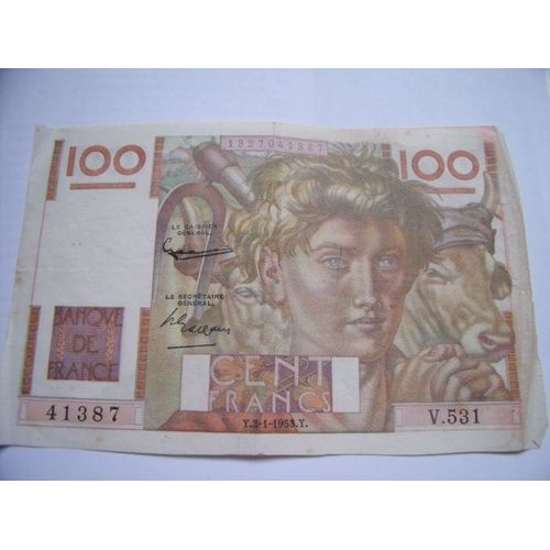 Billet De 100 Franc 1953