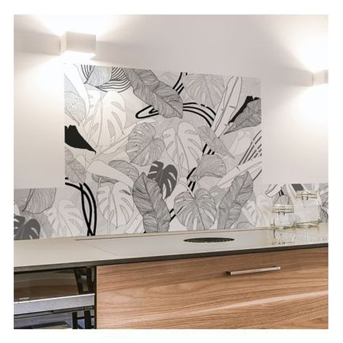 99deco - Crdence Cuisine Fond De Hotte Alu : L 90cm X H 70cm Noir Vgtal - Vert