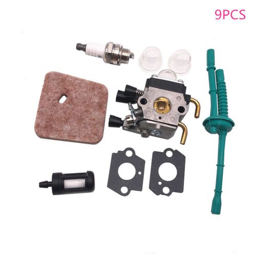 9pcs - Kit Carburateur Pour Stihl Fs38 Fs45 Fs46 Fs55 Km55 C1q-S66 C1q-S71 C1q-S97(A) C1q-S143 C1q-S153 C1q-S186 C1q-S186a C1q-S186b