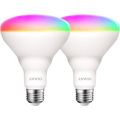9w Ampoule Led Wifi Et Bluetooth E27 Dimmable Et Multicolore, Tuya App Et Smart Life, 806 Lm Rgb Ampoule Br30, Pas De Hub Requis, Lot De 2.[Amp745686]