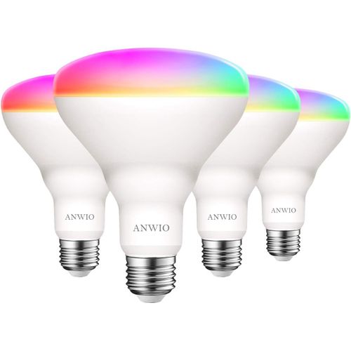 9w Ampoule Led Wifi Et Bluetooth E27 Dimmable Et Multicolore, Tuya App Et Smart Life, 806 Lm Rgb Ampoule Br30, Pas De Hub Requis, Lot De 4.[Amp745687]