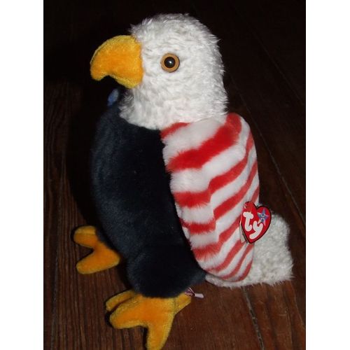 Aigle Ty Beanie Buddies Collection 2002 Soar Couleur Drapeau Americain Shell Peluche De 30 Cms