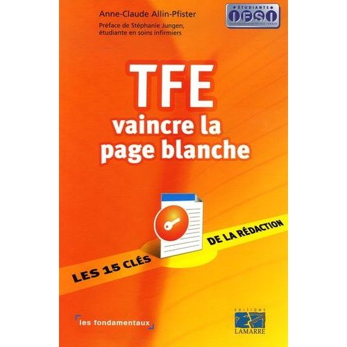 Tfe - Vaincre La Page Blanche   de Allin-Pfister Anne-Claude  Format Beau livre 