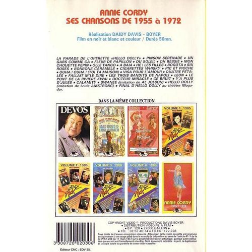 Annie Cordy De 1955  1972 de Davis-Boyer, Daidy